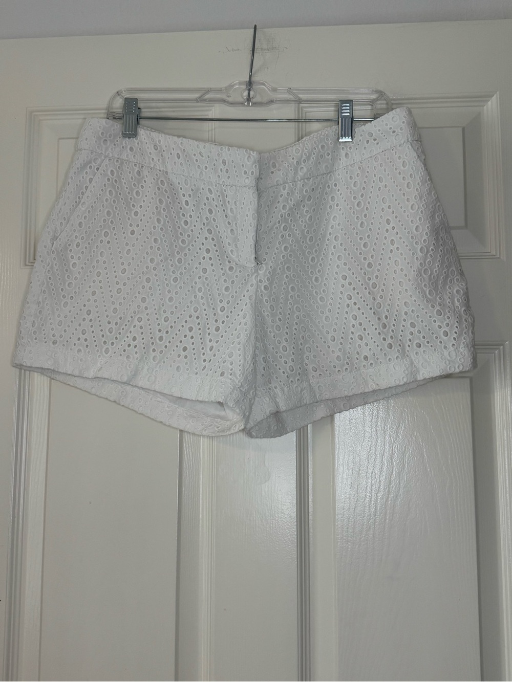 Saint Tropez West White Eyelet High-Waist Shorts
